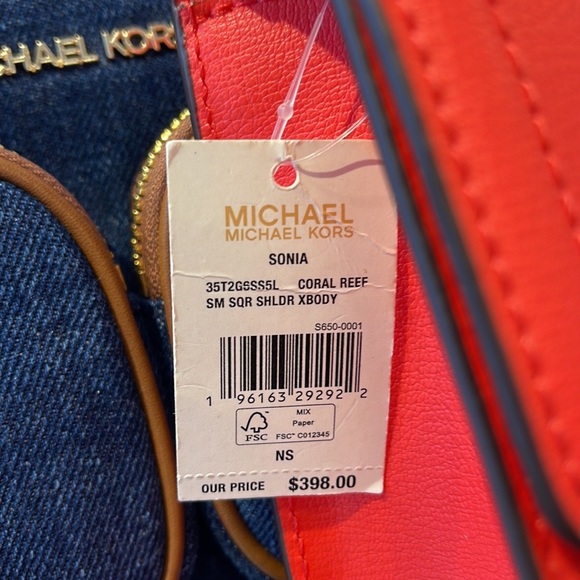 MICHAEL KORS SONIA SMALL SHOULDER XBODY Coral Reef - Picture 15 of 16
